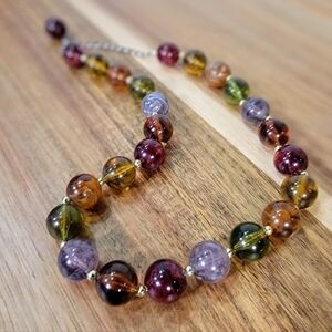 Jewel tone multi color necklace